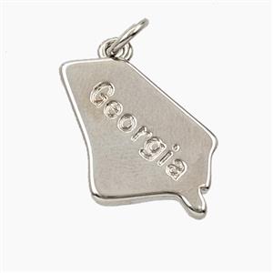 Copper Maps Of Georgia Pendant Platinum Plated, approx 12.5-20mm
