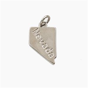 Copper Maps Of Nevada Pendant Platinum Plated, approx 10-15mm