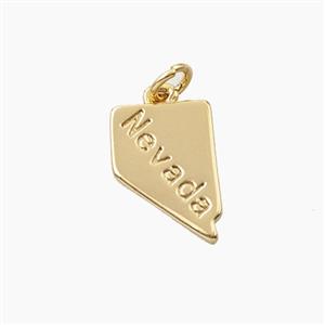 Copper Maps Of Nevada Pendant Gold Plated, approx 10-15mm