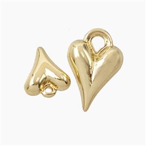 Copper Heart Pendant Gold Plated, approx 8-10mm