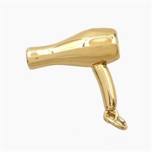 Copper Hairdryer Pendant Gold Plated, approx 17-18mm