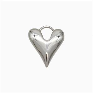 Copper Heart Pendant Platinum Plated, approx 12-14mm