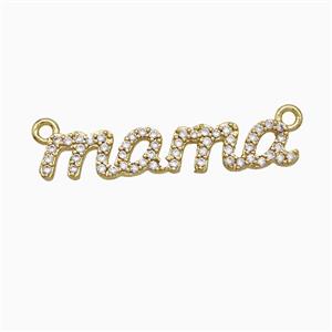 Copper Mama Pendant Pave Zirconia 2loops Gold Plated, approx 5-30mm