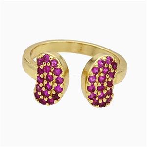 Copper Butterfly Rings Pave Zirconia Gold Plated, approx 6-10mm, 18mm dia