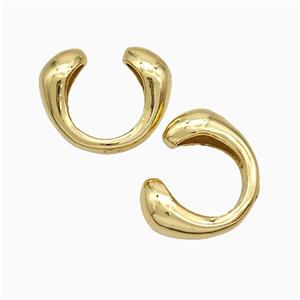 Copper Clip Earrings Gold Plated, approx 6mm, 16mm dia
