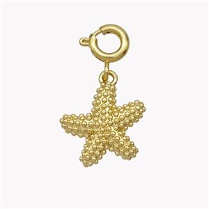 Copper Starfish Pendant Gold Plated, approx 13mm, 6mm dia