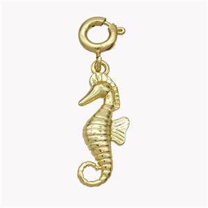 Copper Seahorse Pendant Gold Plated, approx 8-18mm, 6mm dia