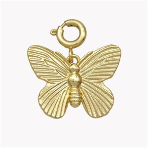 Copper Butterfly Pendant Gold Plated, approx 14-19mm, 6mm dia