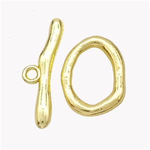 Copper Toggle Clasp Gold Plated, approx 16-21mm, 30mm