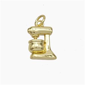 Coffee Machine Charms Copper Pendant Gold Plated, approx 9-12mm