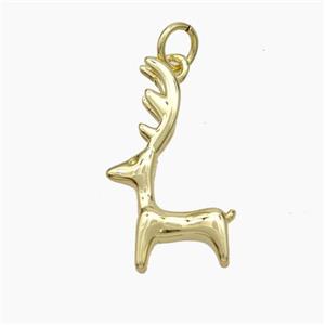 Copper Deer Pendant Gold Plated, approx 12-22mm