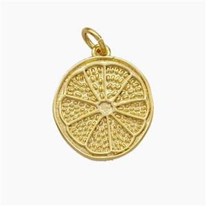 Lemon Charms Copper Pendant Gold Plated, approx 15mm