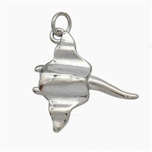 Copper Ocean Manta Ray Pendant Platinum Plated, approx 20mm