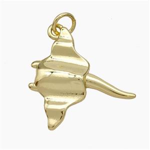 Copper Ocean Manta Ray Pendant Gold Plated, approx 20mm