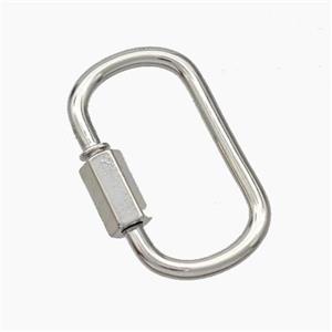 Copper Carabiner Clasp Platinum Plated, approx 15-24mm