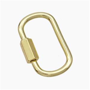 Copper Carabiner Clasp Gold Plated, approx 15-24mm