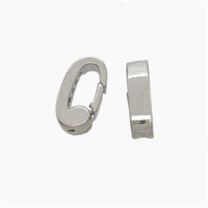 Copper Carabiner Clasp Platinum Plated, approx 5-10mm