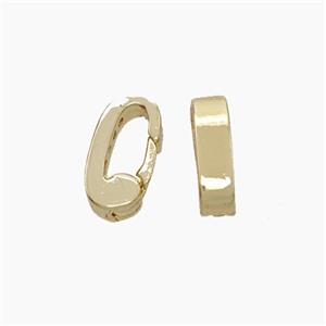 Copper Carabiner Clasp Gold Plated, approx 5-10mm