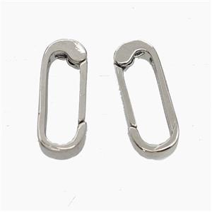 Copper Carabiner Clasp Platinum Plated, approx 6-15mm