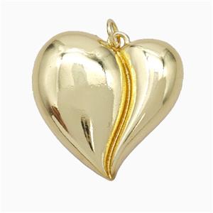 Copper Heart Pendant Gold Plated, approx 25mm