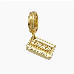 Tape Charms Copper Pendant Gold Plated, approx 8-12mm, 10mm