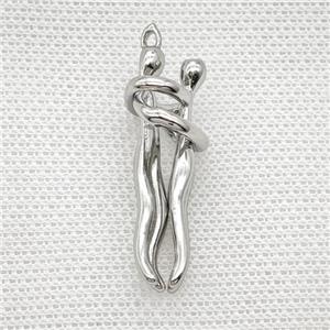 Copper Couple Pendant Platinum Plated, approx 5-30mm