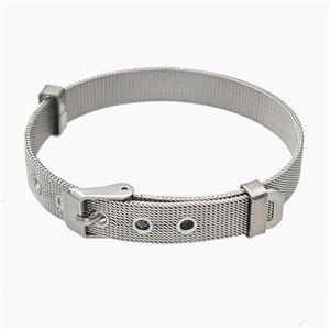 Raw Stainless Steel Bracelet Adjustable, approx 10mm, 23cm length