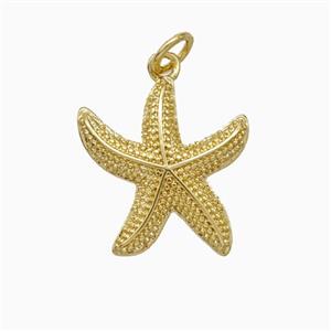Copper Starfish Pendant Gold Plated, approx 16mm