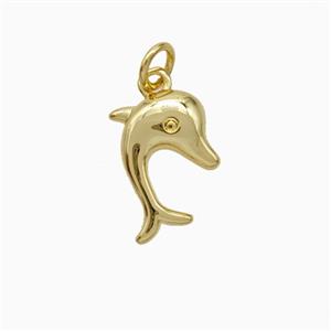 Copper Dolphin Pendant Gold Plated, approx 10-14mm