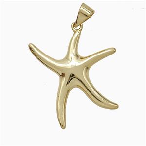 Copper Starfish Pendant Gold Plated, approx 22mm