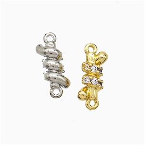 Copper Connector Pave Zirconia Mixed, approx 5-10mm