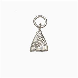 Copper Fish-header Pendant Platinum Plated, approx 7-8mm