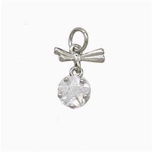 Copper Dragonfly Pendant Pave Zirconia Platinum Plated, approx 6.5mm, 5-10mm
