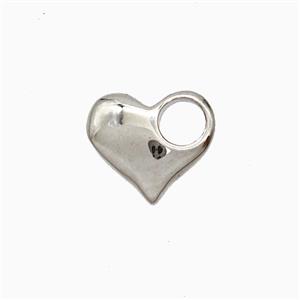 Copper Heart Pendant Platinum Plated, approx 10-11mm