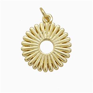 Copper Flower Pendant Gold Plated, approx 16mm