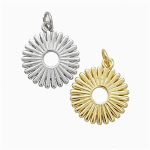 Copper Flower Pendant Mixed, approx 16mm