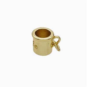 Coffee Cup Charms Copper Pendant Gold Plated, approx 7-8mm