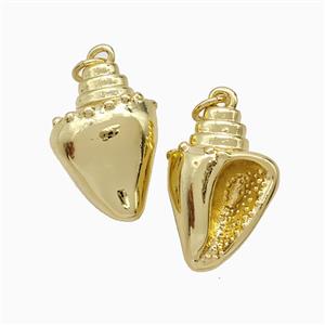 Copper Conch Shell Pendant Gold Plated, approx 13.5-19mm