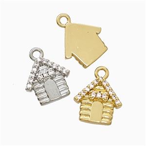 Copper House Pendant Pave Zirconia Mixed, approx 10mm