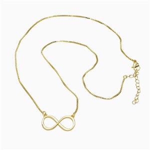 Copper Infinity Necklace Gold Plated, approx 12-25mm, 1.2mm, 46cm length