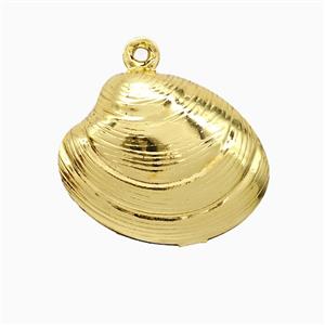 Copper Scallop Shell Pendant Gold Plated, approx 15-19mm