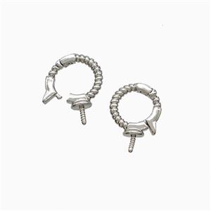 Copper Pendant Bail Platinum Plated, approx 9mm