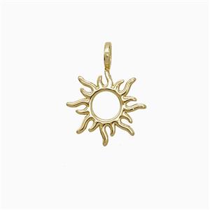 Copper Sun Pendant Gold Plated, approx 12mm