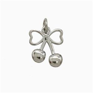 Copper Cherry Pendant Platinum Plated, approx 12-14mm