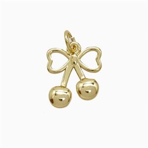 Copper Cherry Pendant Gold Plated, approx 12-14mm