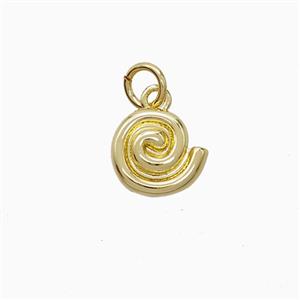 Copper Spiral Shell Pendant Gold Plated, approx 10mm