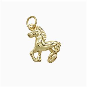 Copper Horse Pendant Gold Plated, approx 13-14mm