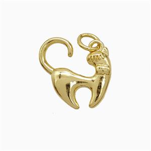 Copper Cat Pendant Gold Plated, approx 15mm