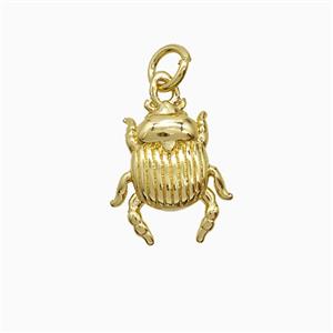 Copper Beetle Pendant Gold Plated, approx 12-14mm