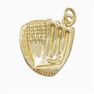 Copper Glove Pendant Sports Gold Plated, approx 16-17mm